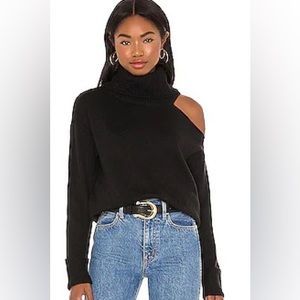 1. STATE. Turtleneck Cold Shoulder Sweater in Rich Black
 Size M